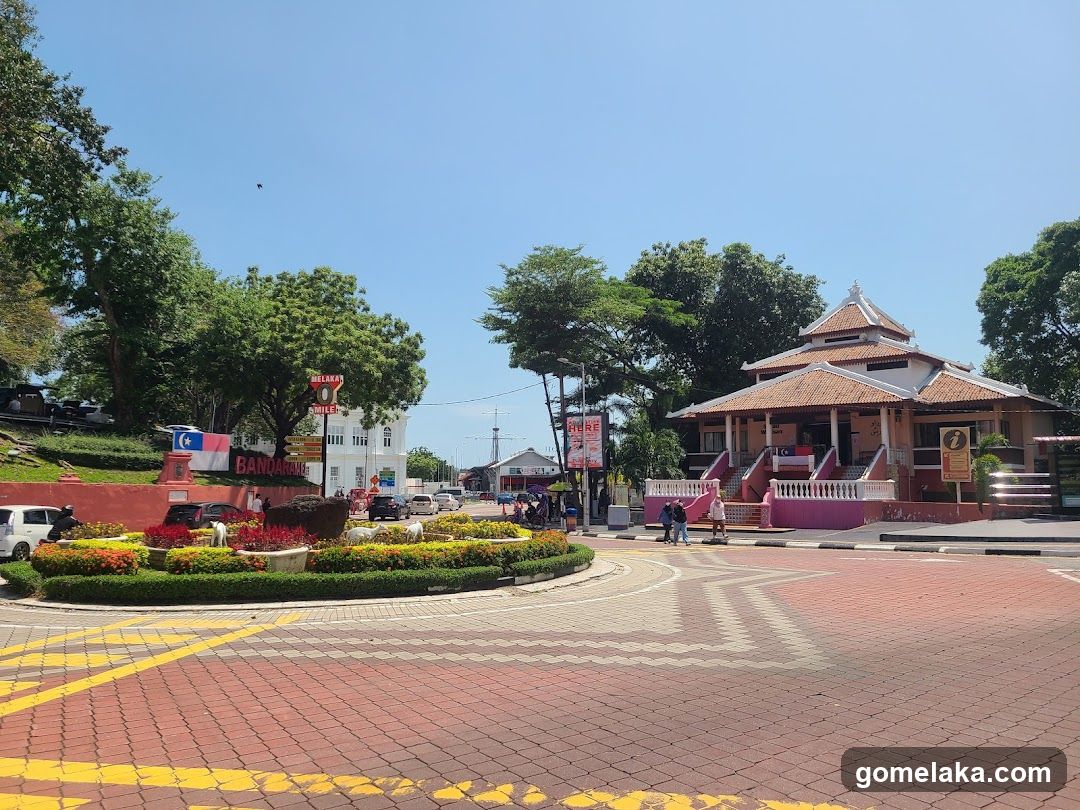 Outdoor Plaza with Buildings and Trees