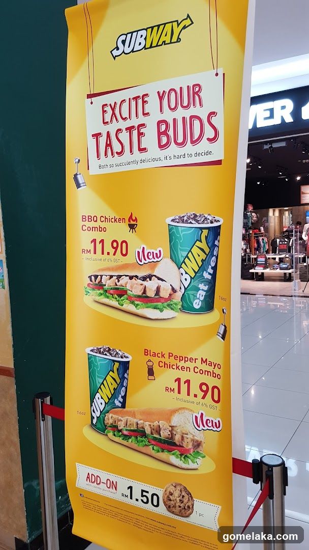 Subway advertisement standee