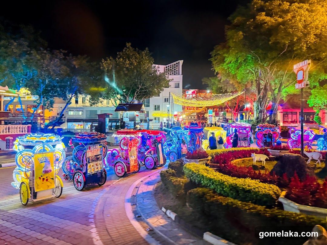 Nighttime illuminated street scene