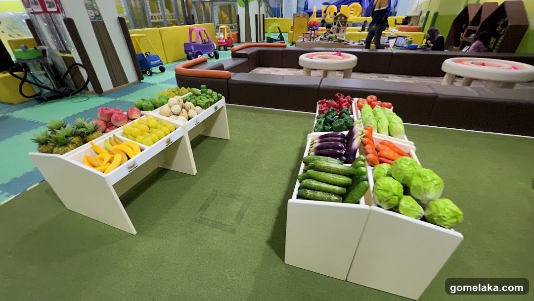 Indoor Play Area with Vegetable and Fruit Displays
