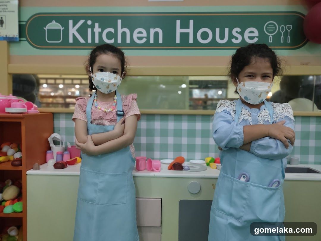 Children in Play Kitchen