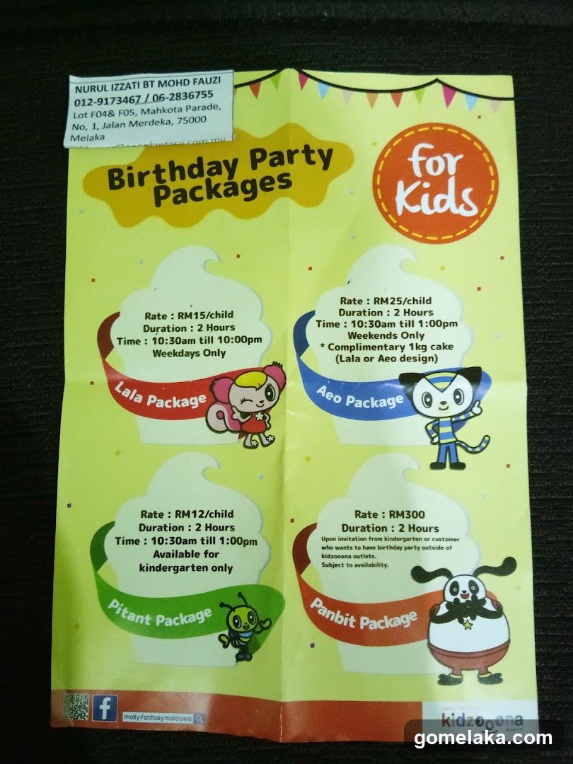 Birthday Party Packages Flyer