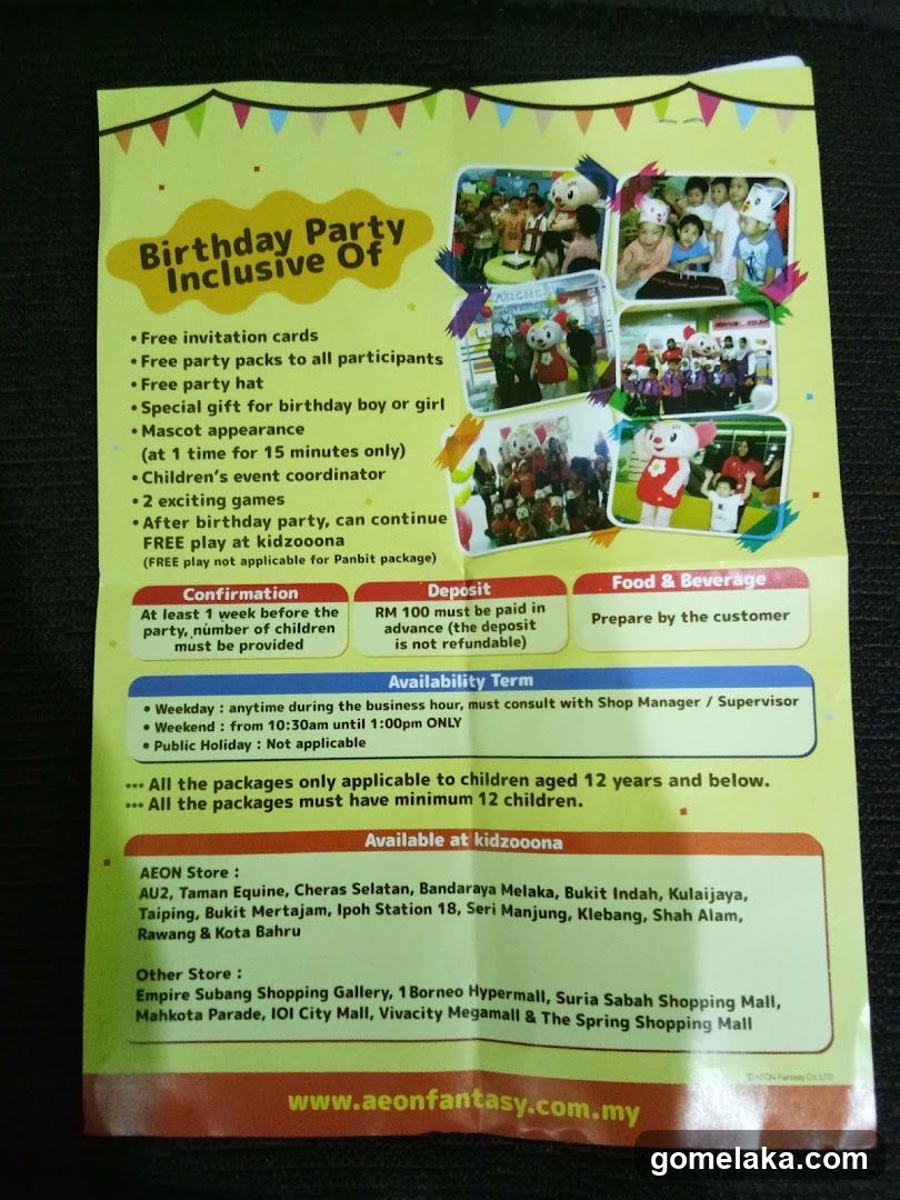 Birthday Party Inclusive Offer Flyer