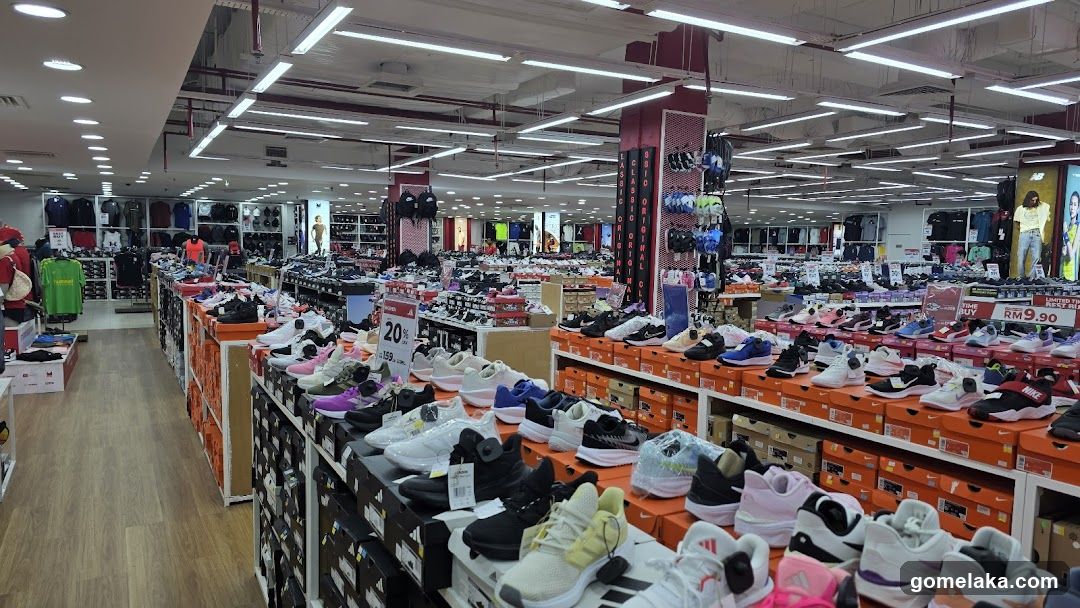 Interior of a footwear retail store