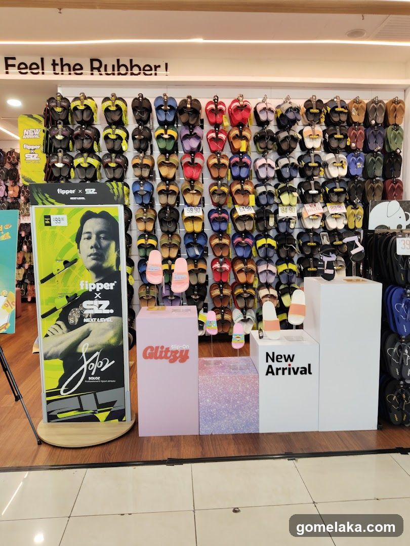 Flipper x SIZ and Glitzy Sandal Display