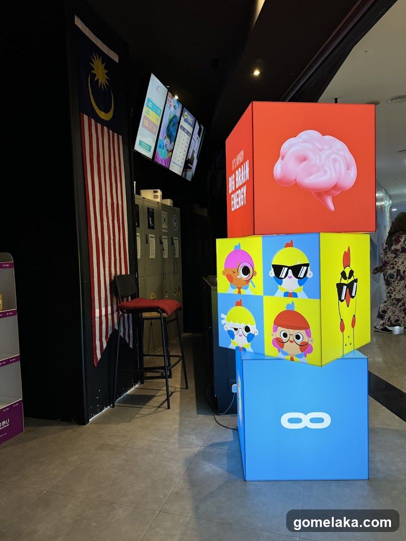 Interior Display with Malaysian Flag and Character Cubes
