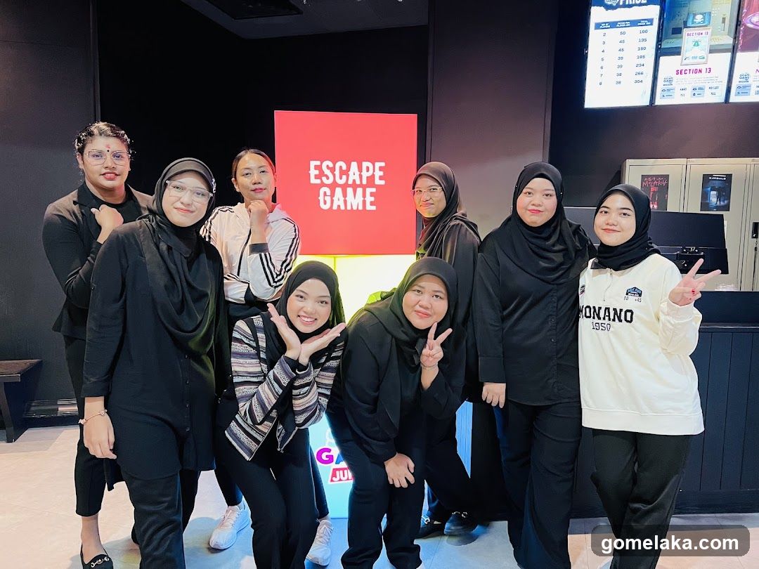 Group photo at escape game venue