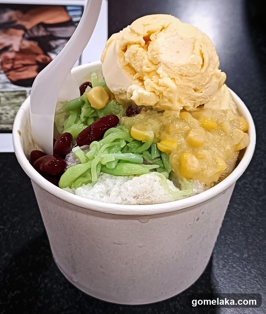 Ice cream dessert in cup