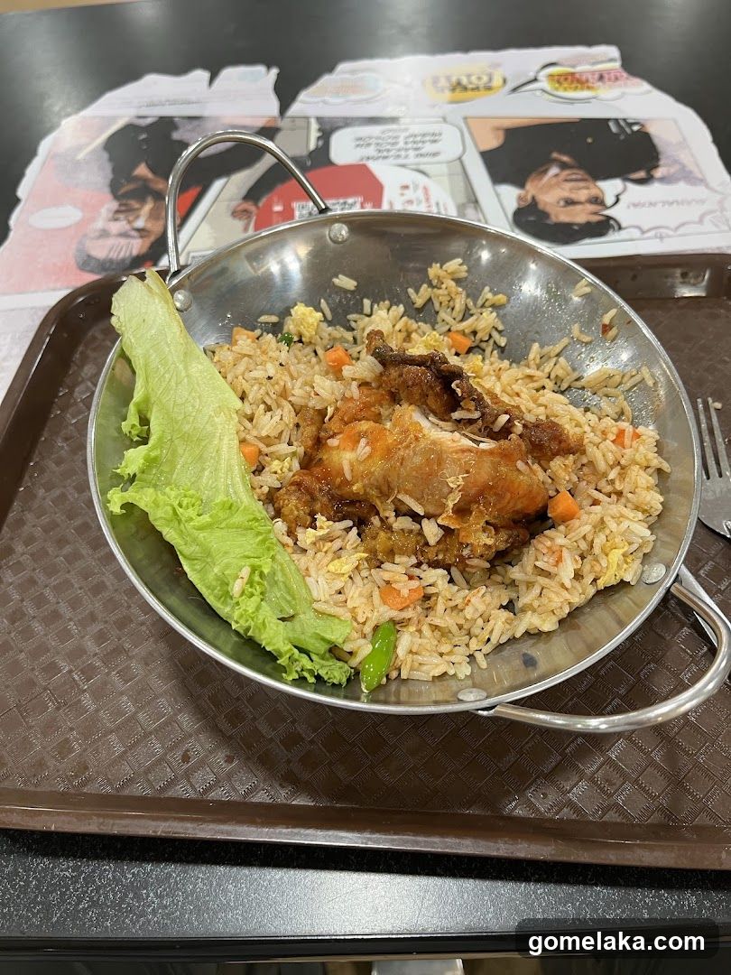 Food served in a metal bowl