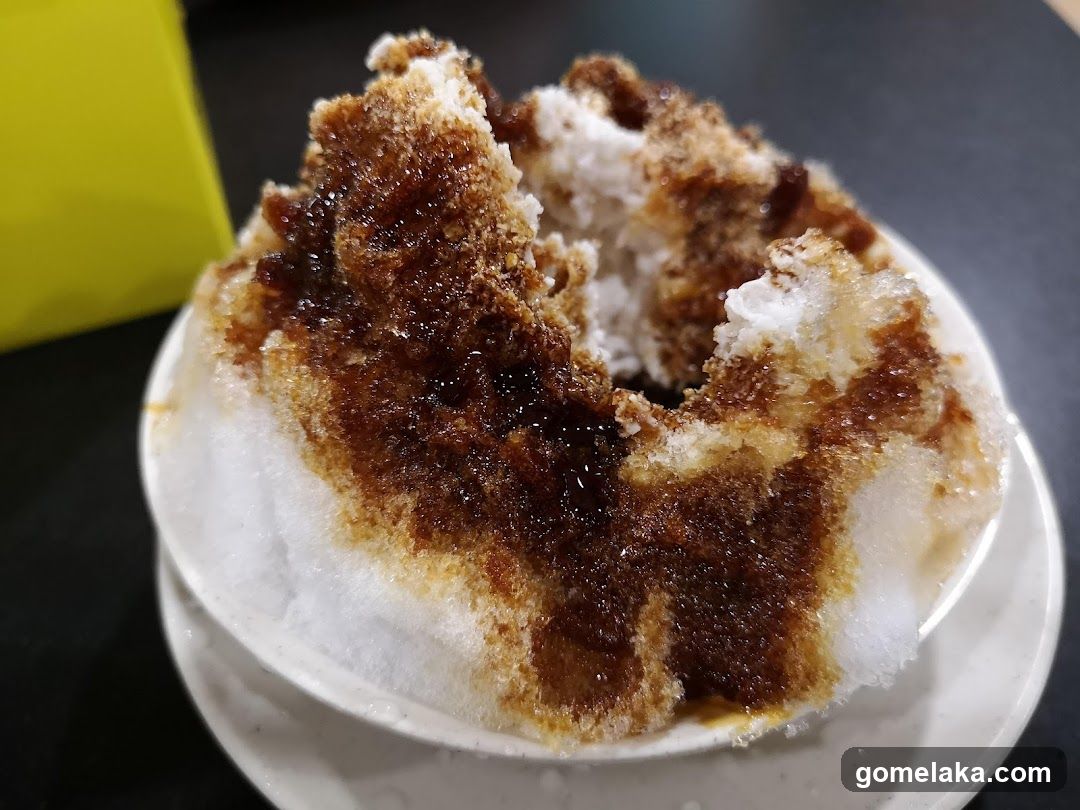 Close-up of shaved ice dessert