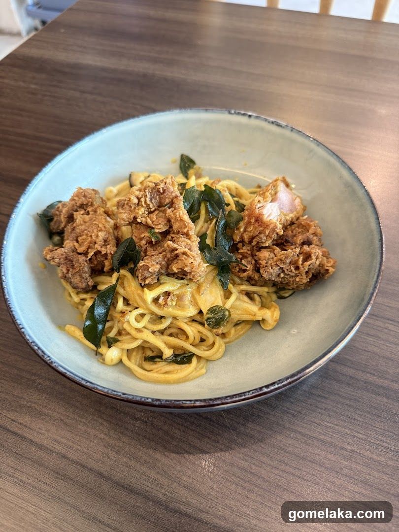 Noodle Dish with Fried Chicken