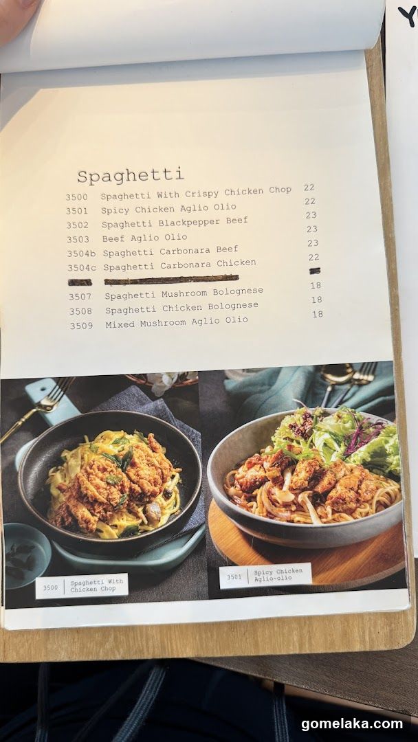 Spaghetti Menu