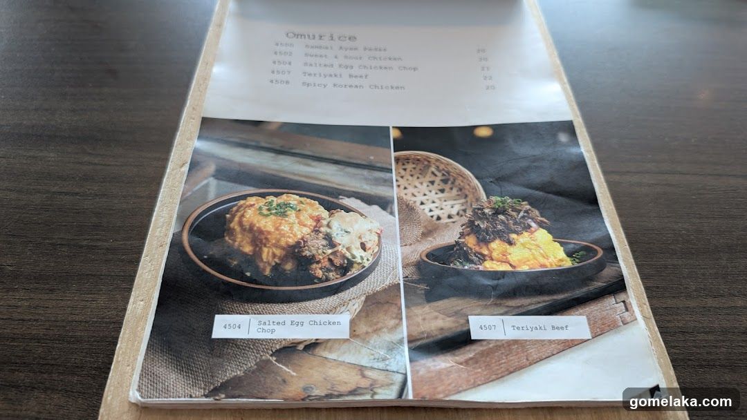 Omurice Menu Section