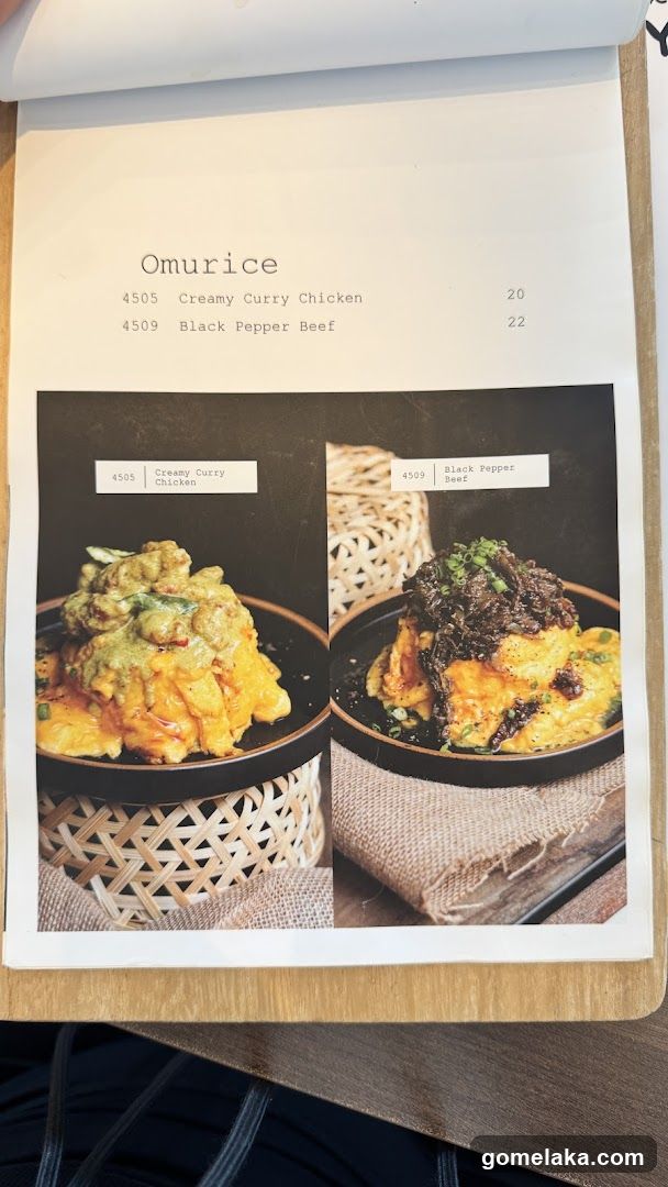 Omurice Menu Section