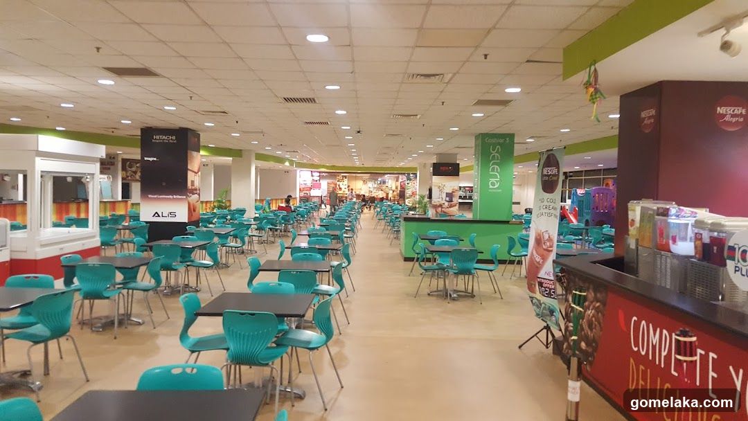 Interior of a food court or shopping mall dining area