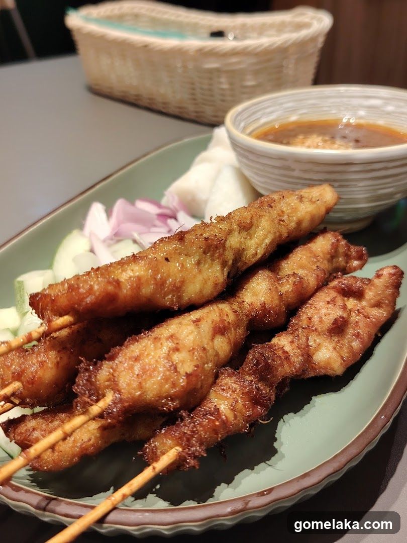 Food Plate with Satay Skewers