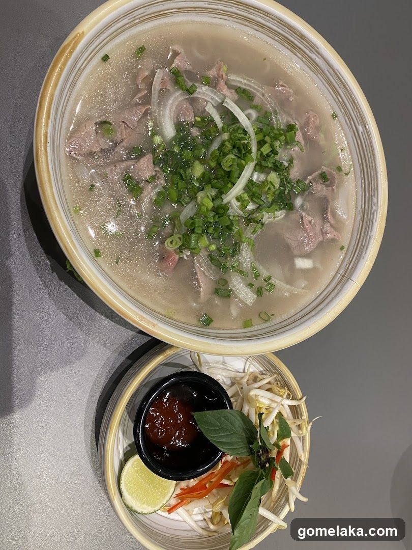 Pho and accompaniments