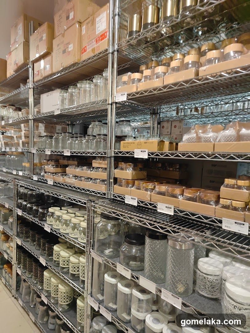 Store Interior with Glassware Display