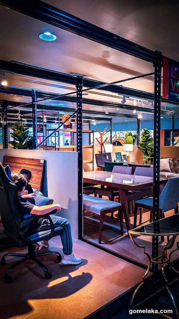 Interior showroom with seating and display furniture