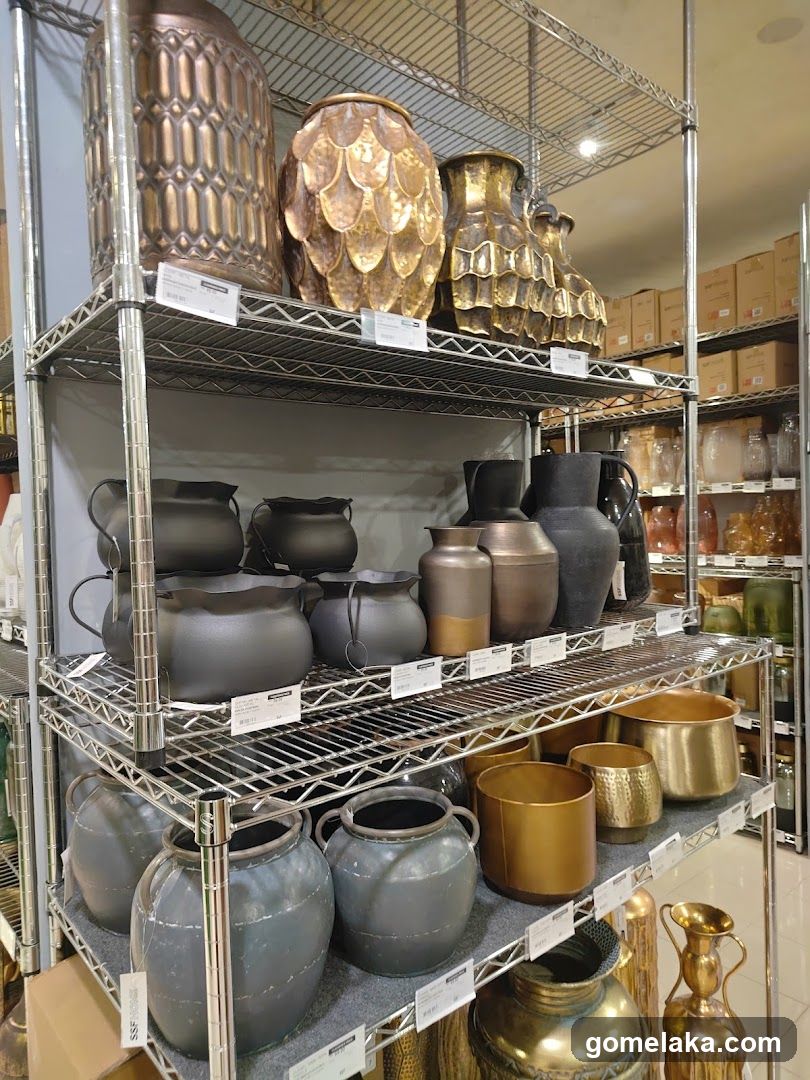 Interior Display of Decorative Vases and Pots