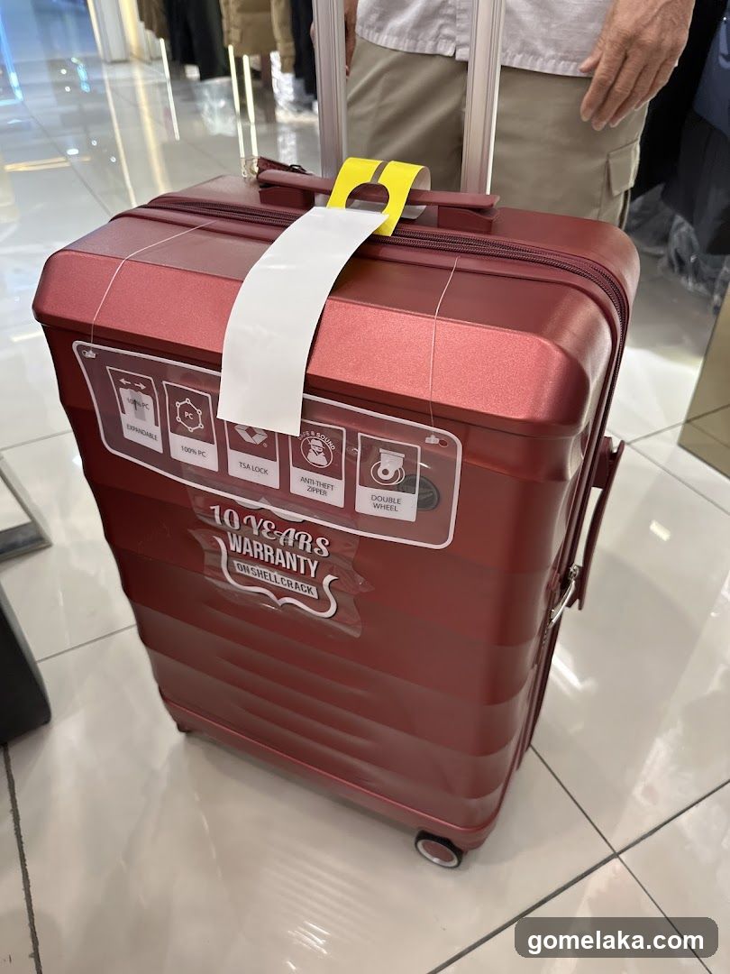 Red Suitcase in Store
