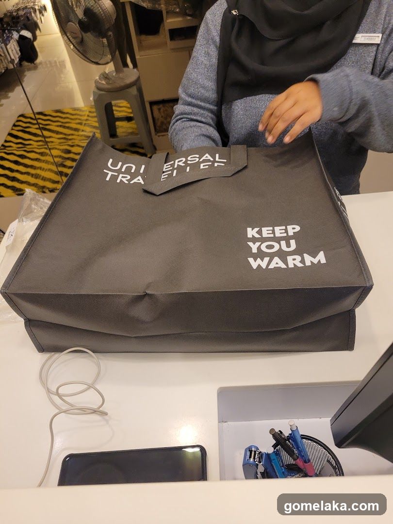 Store Interior with Customer and Bag