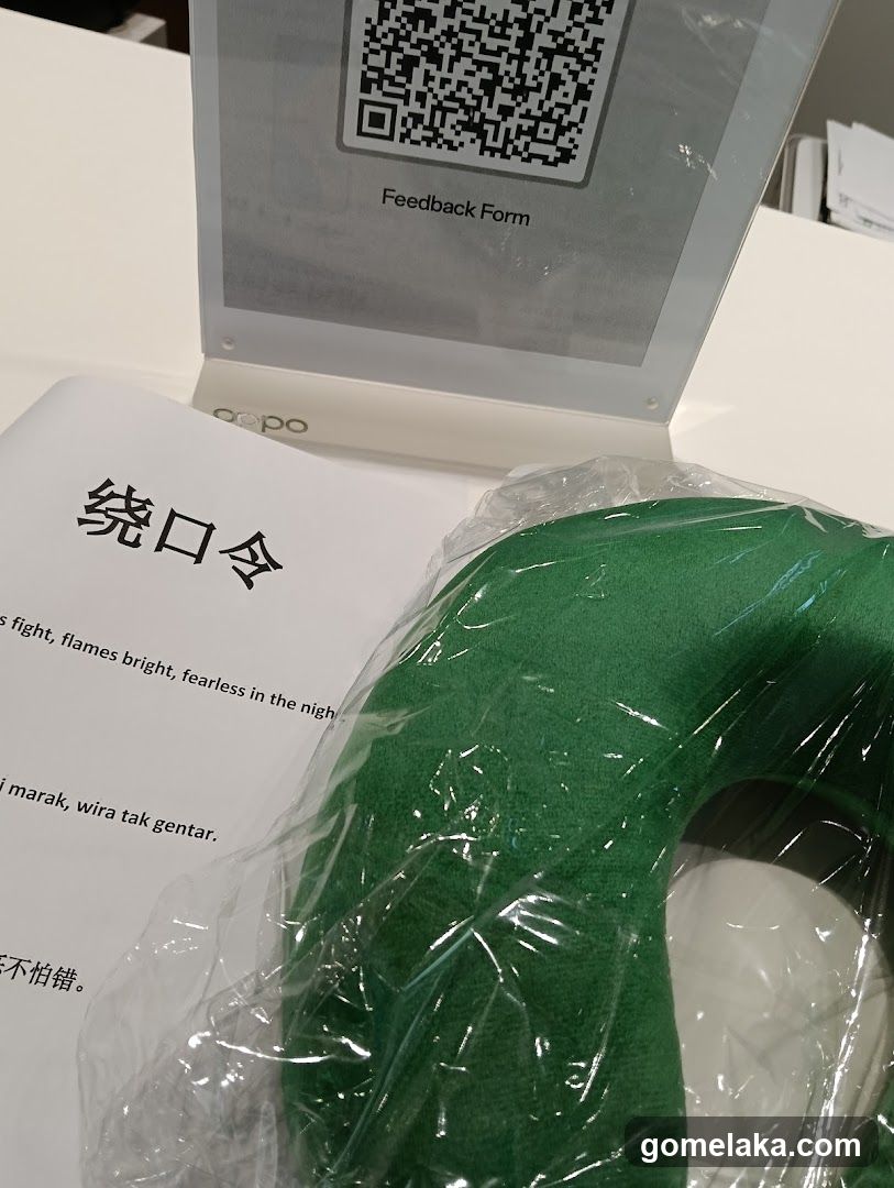 Feedback Form and Green Neck Pillow