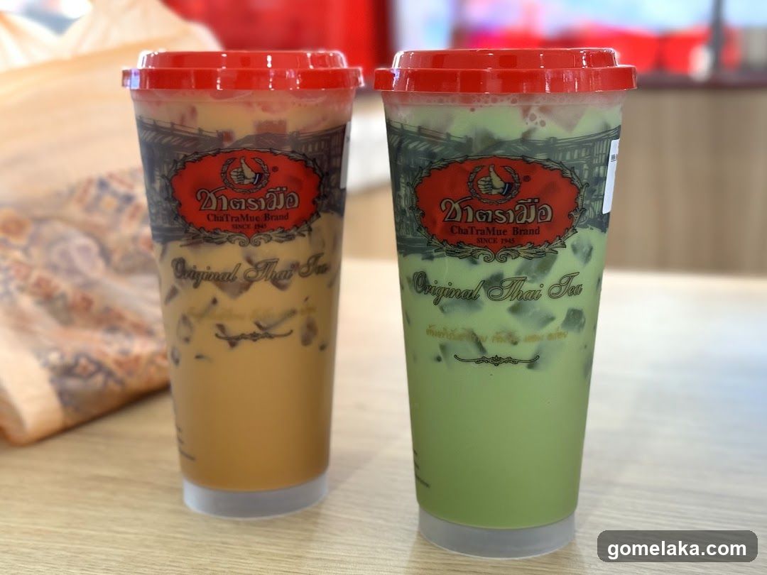Two ChaTraMue Brand drinks