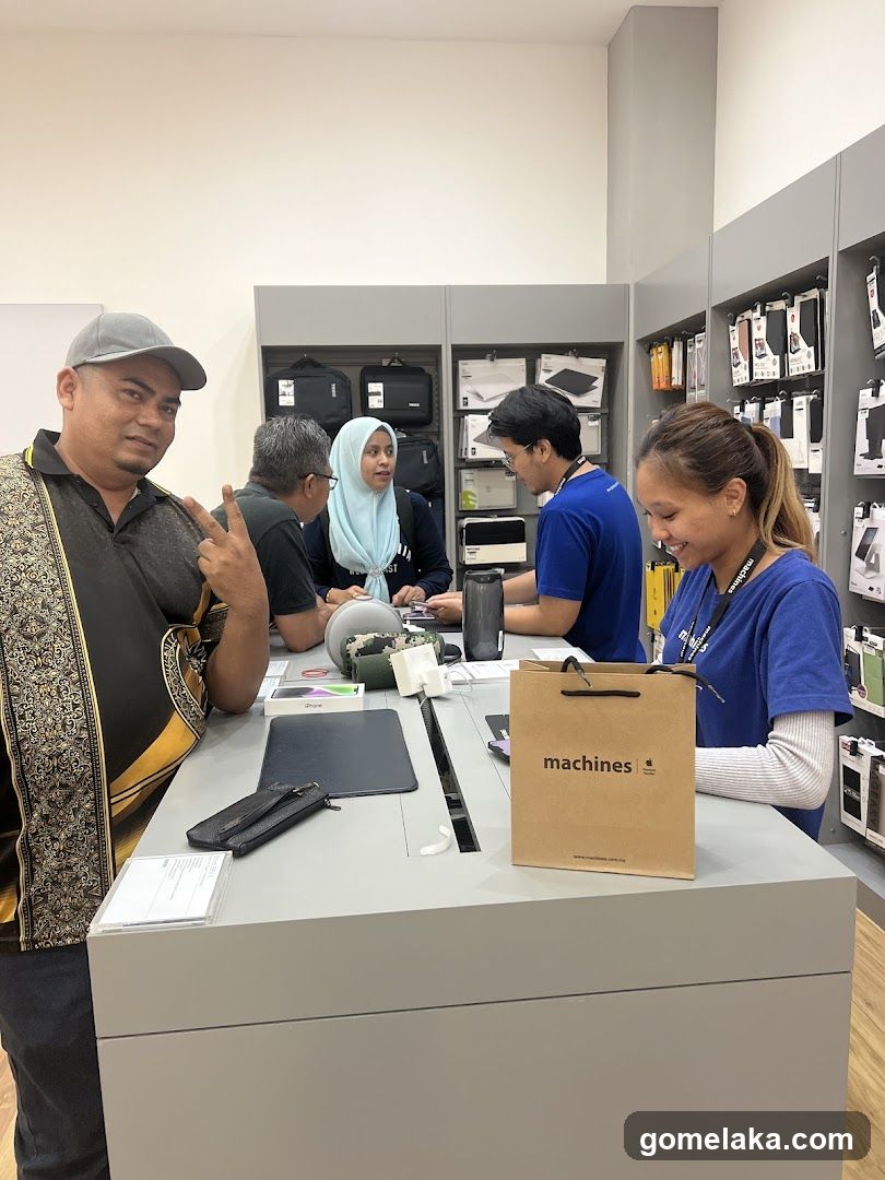 Interior of electronics store