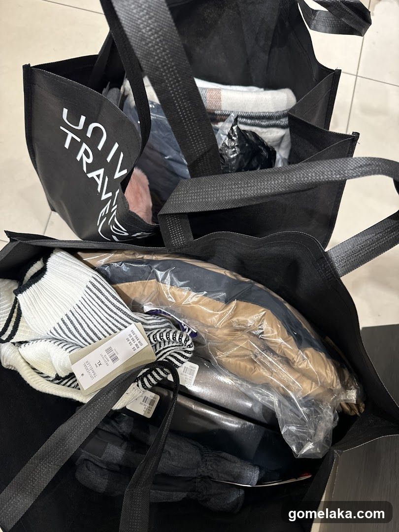 Shopping Bags with Clothing Items
