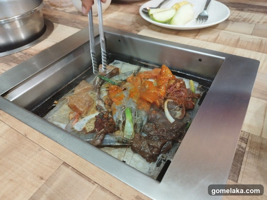 Grilled Food on Built-in Grill Plate