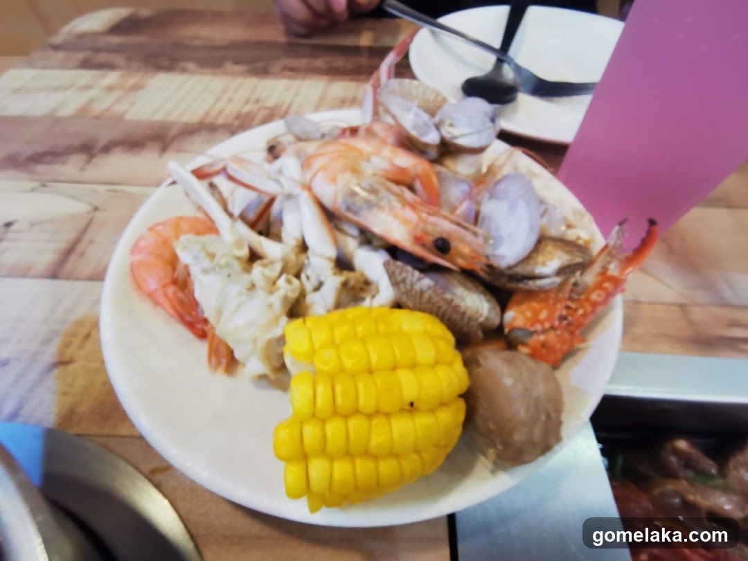 Seafood Plate with Corn