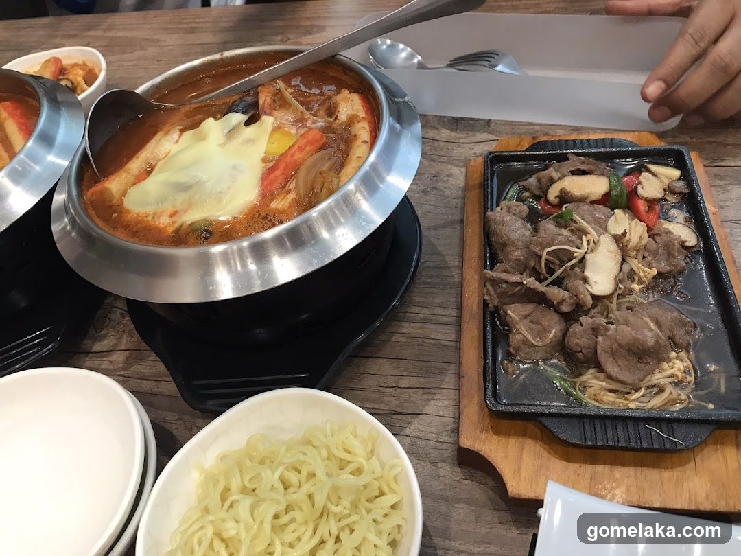 Dining Table with Korean Dishes
