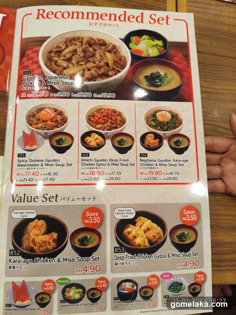 Recommended Set and Value Set Menu