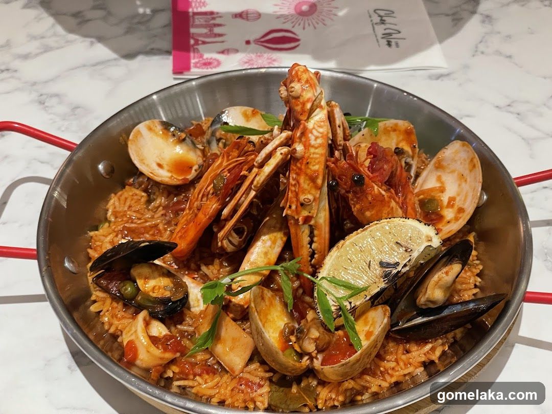 Seafood Paella in Metal Pan