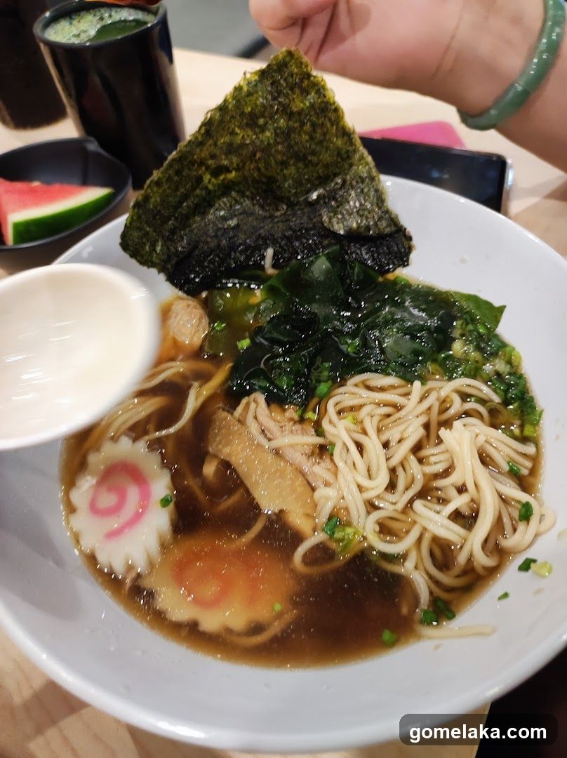 Ramen bowl with toppings