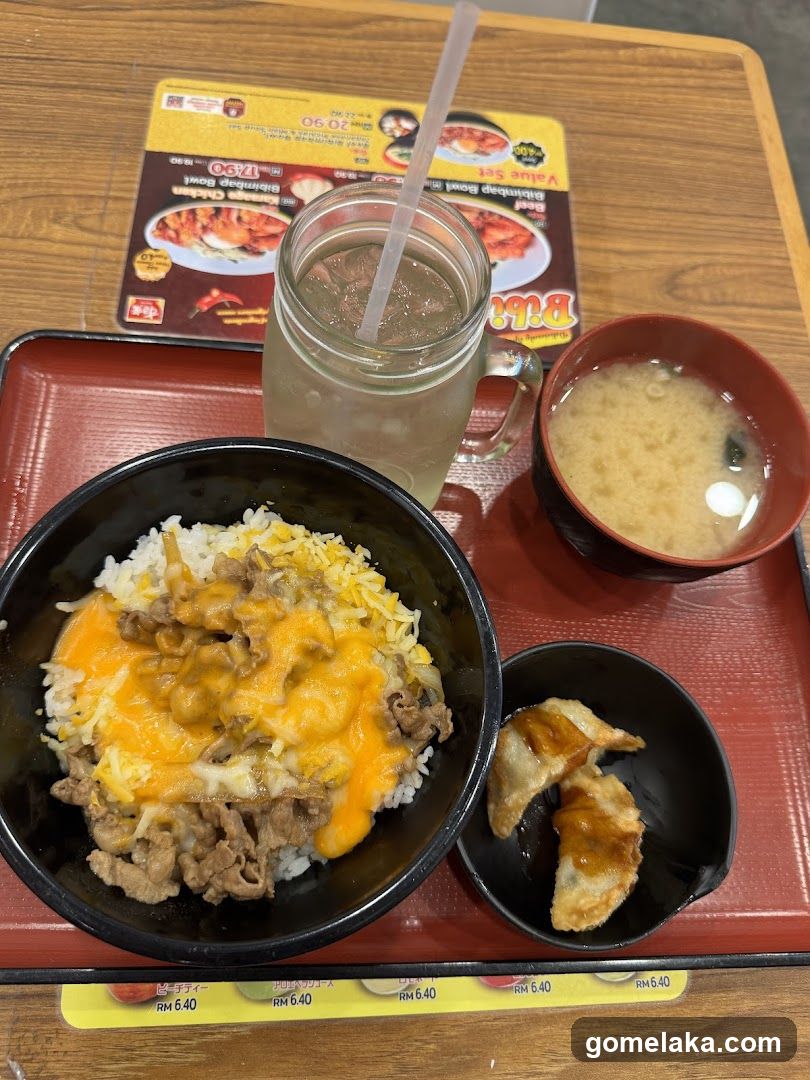 Meal served on tray