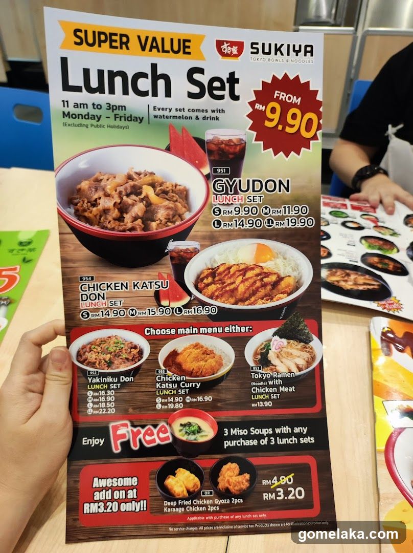 Sukiya Lunch Set Menu Poster