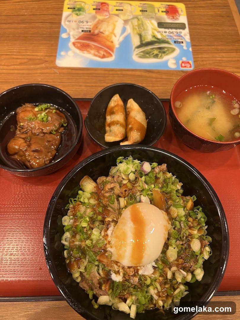 Japanese meal set on tray