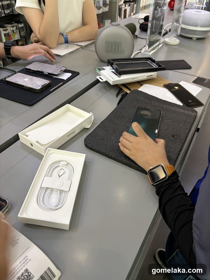Store Interior with Electronics and Customers