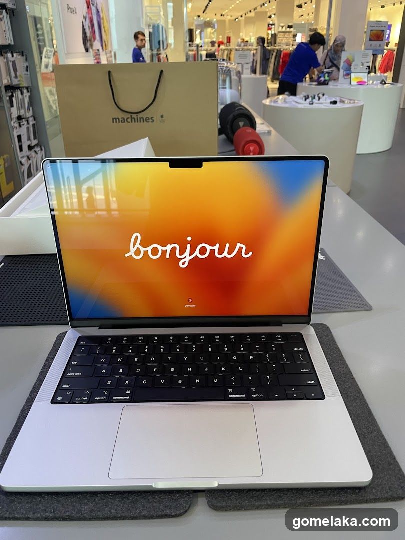 Laptop Display in Retail Store