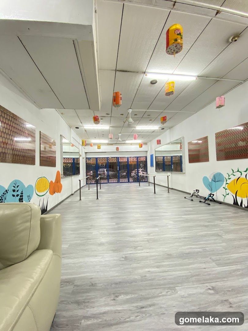 Interior of a spacious room with decorative elements