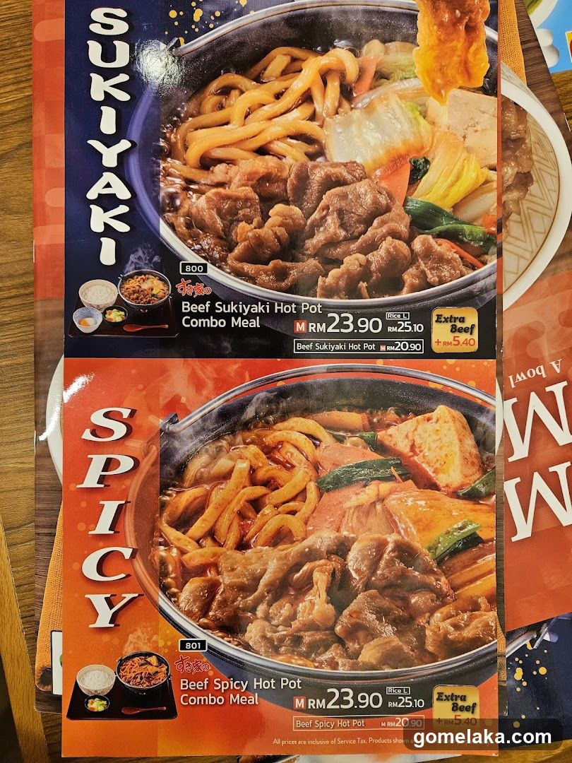 Sukiyaki and Spicy Hot Pot Combo Meals