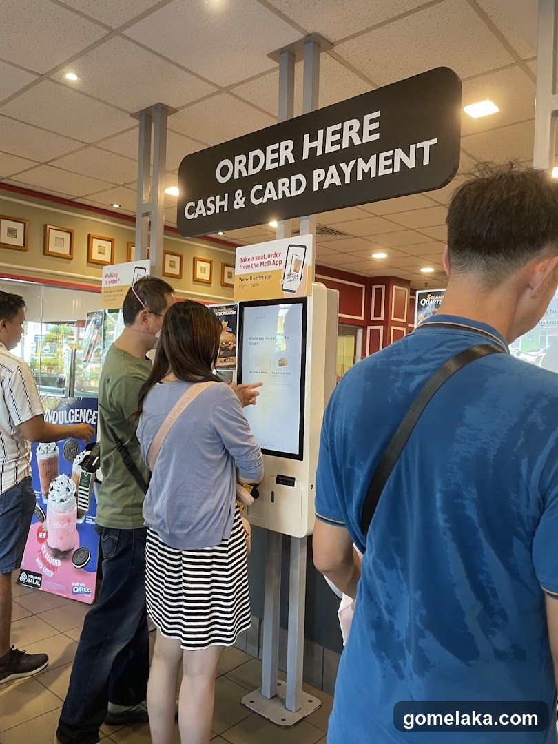 Inside a fast-food restaurant
