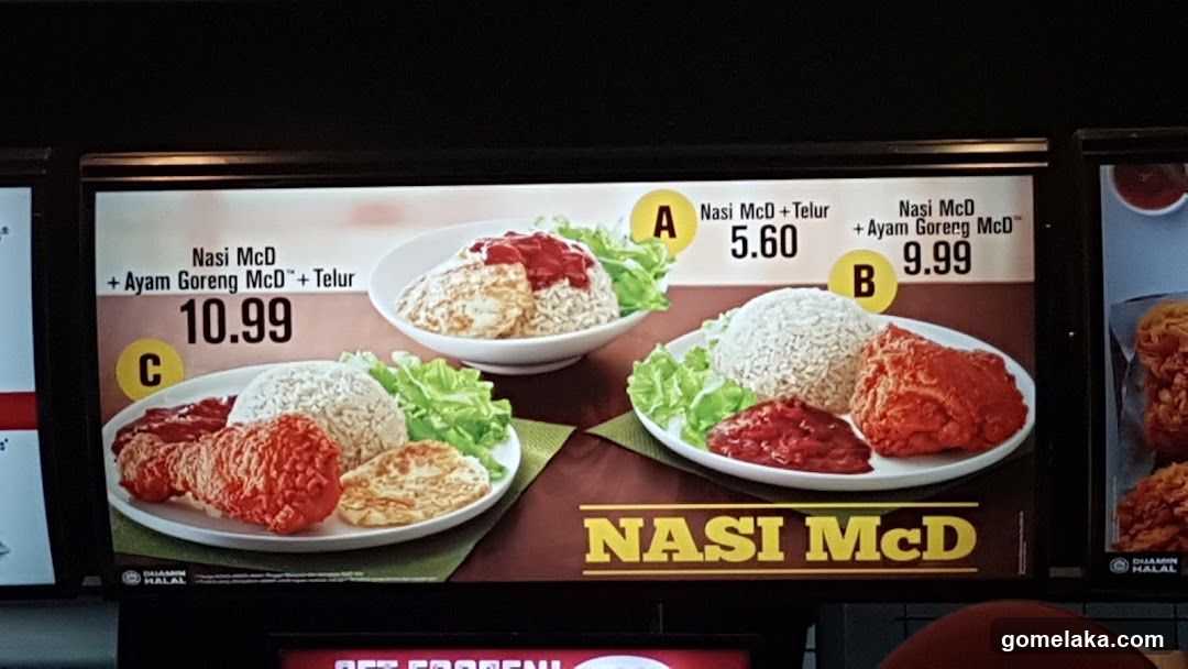 Nasi McD Menu Board