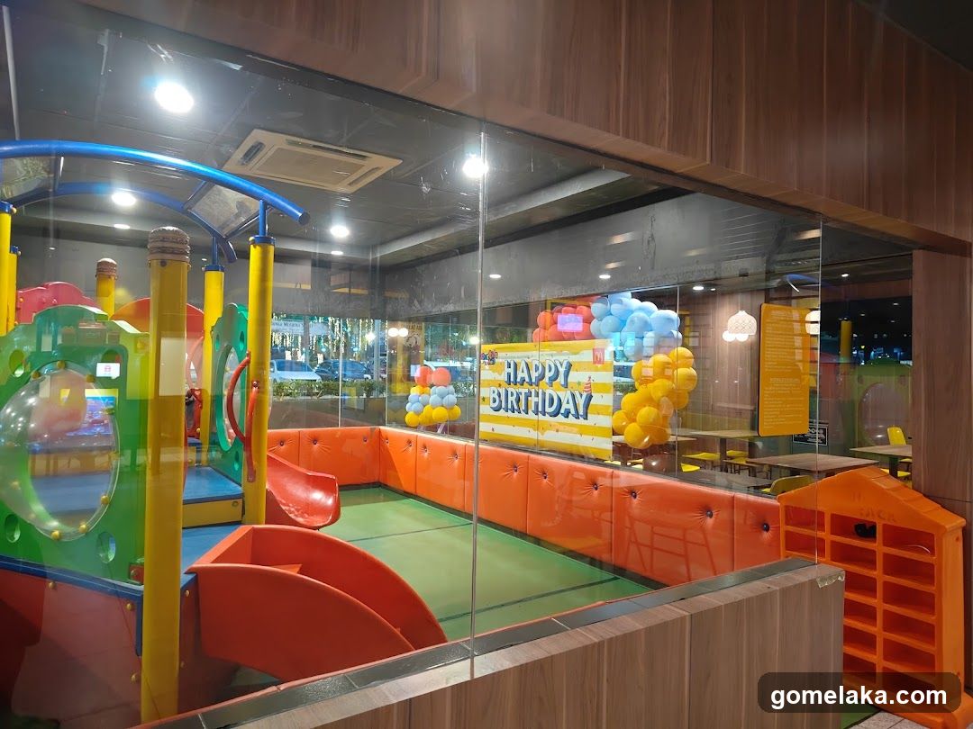 Indoor Play Area with Birthday Decorations