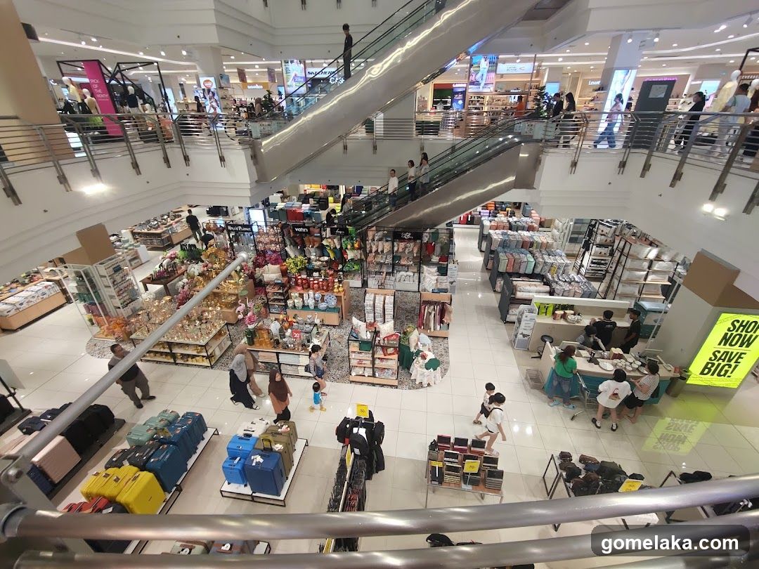 Multi-level shopping mall interior