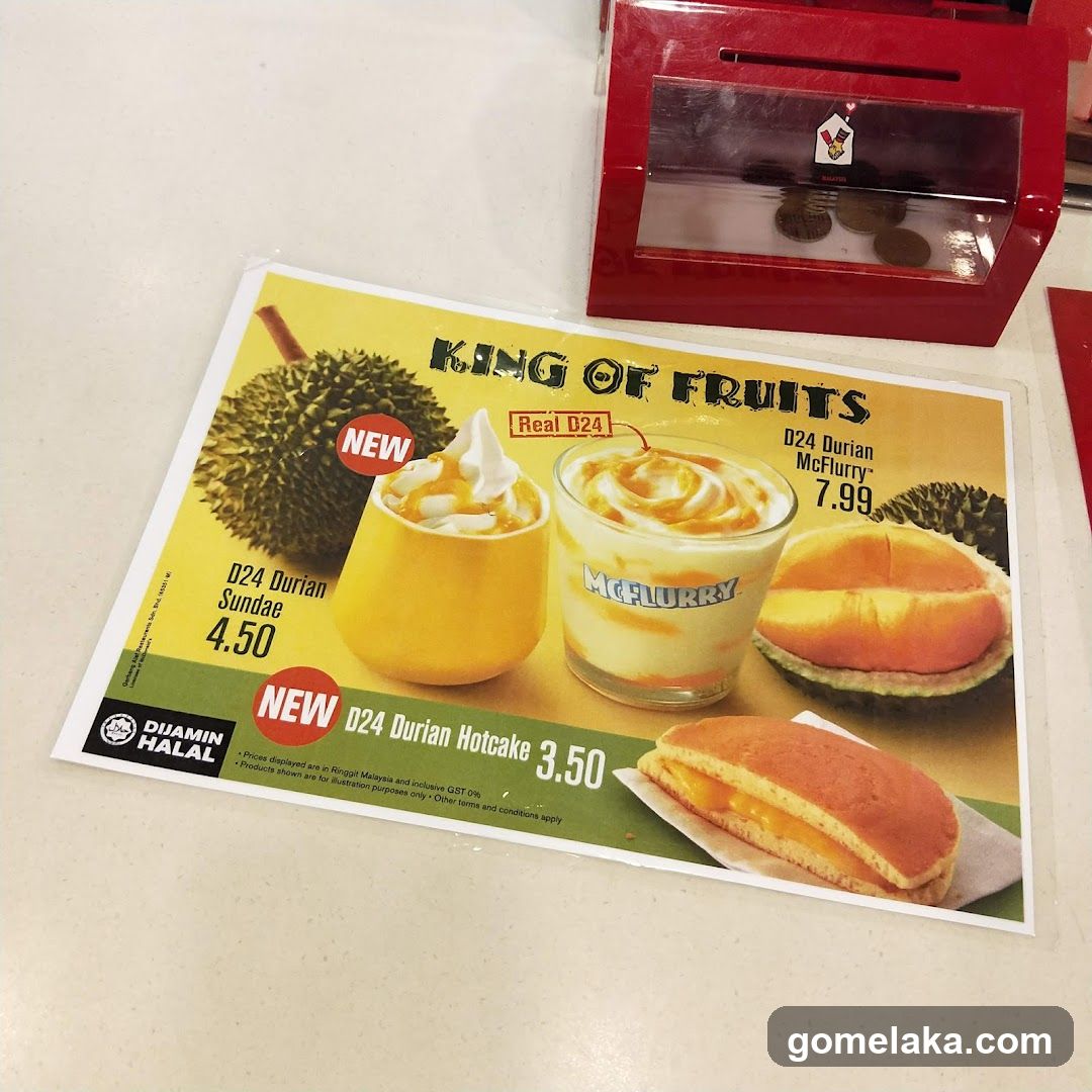 Durian-themed food display