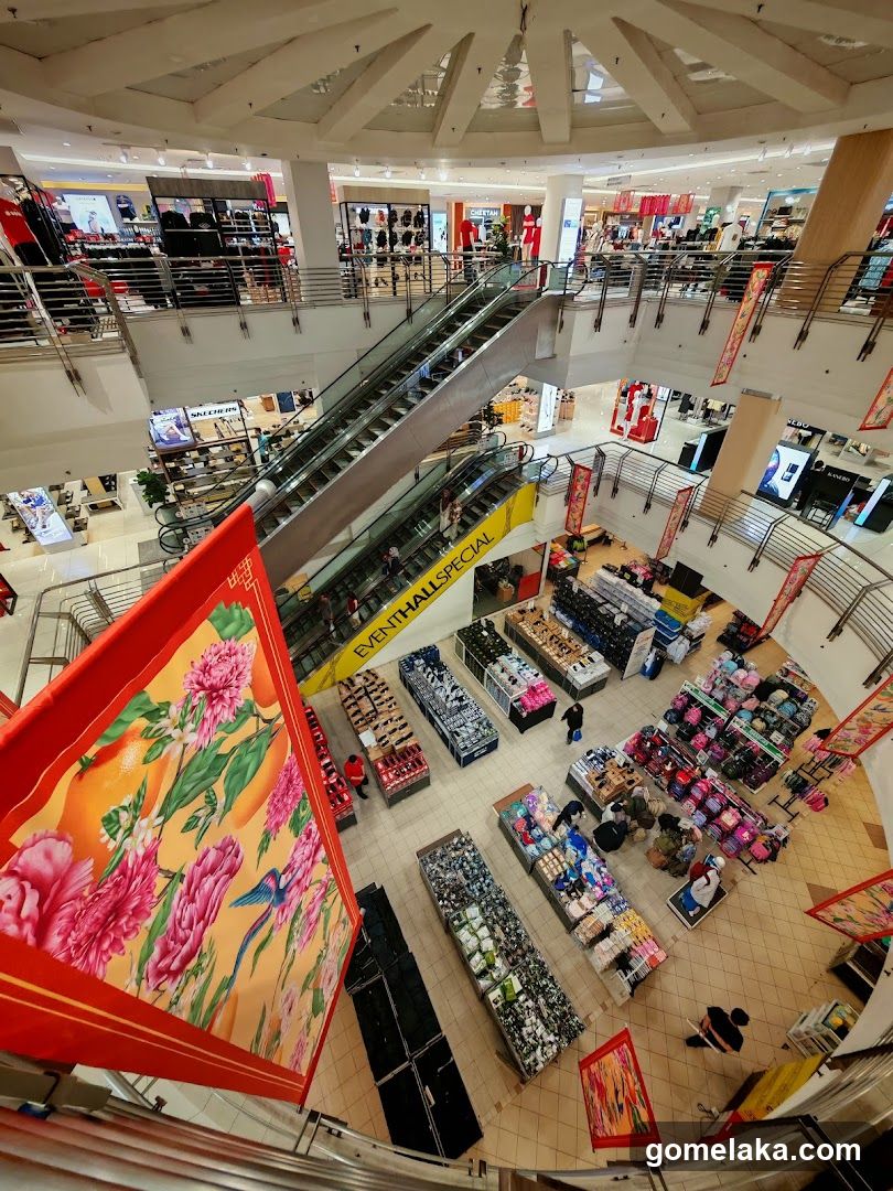 Multi-level shopping mall interior