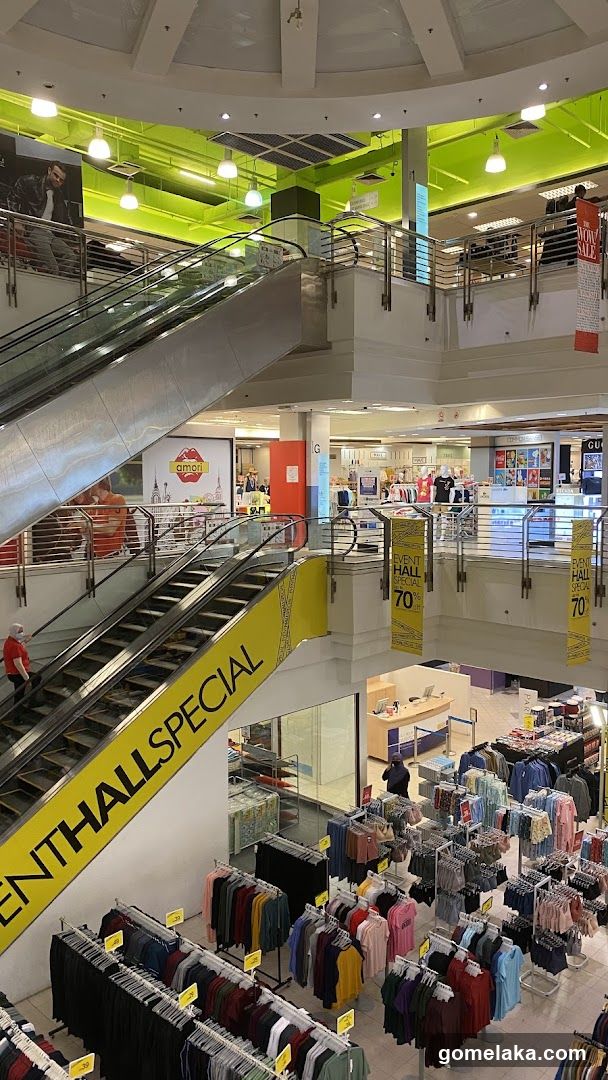 Multi-level shopping mall interior